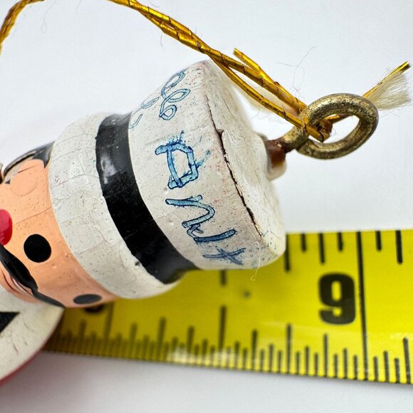 Hand-Painted Vtg Wooden Christmas Ornaments Set Of 15 Figurines Mid-Century - Picture 13 of 16